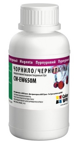 Чернила Colorway EPSON TX650 (Magenta) (CW-EW650M02) 200мл - Фото 1