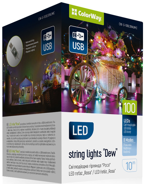Купити Гирлянда линейная Colorway LED 100 10м теплый цвет USB (CW-G-100L10NU) - Фото 1 Гирлянда линейная Colorway LED 100 10м теплый цвет USB (CW-G-100L10NU) - Фото 1