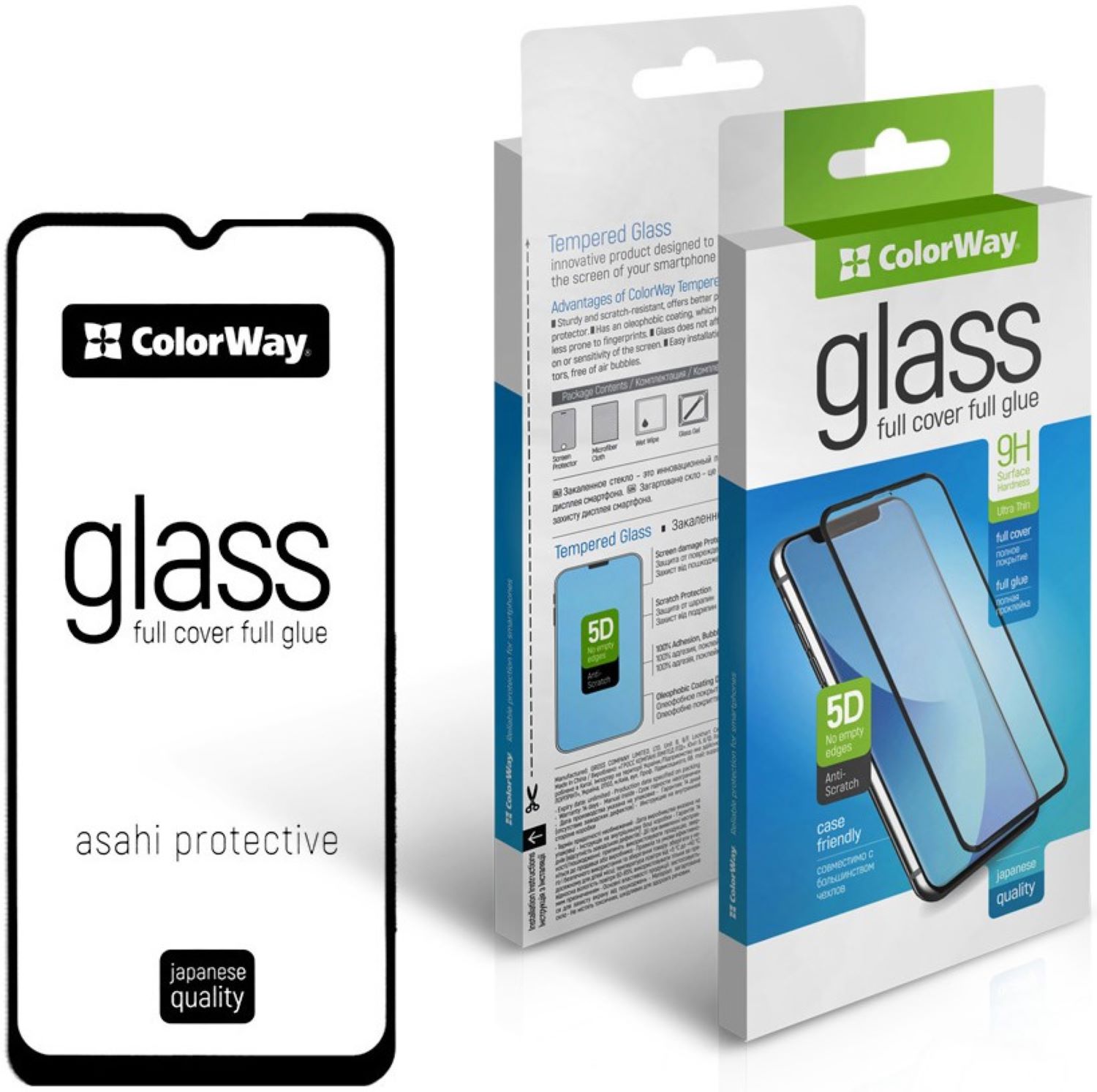 Защитное стекло для смартфона Colorway 9H FC glue for Xiaomi Redmi A3 Black (CW-GSFGXRA3-BK) - Фото 1