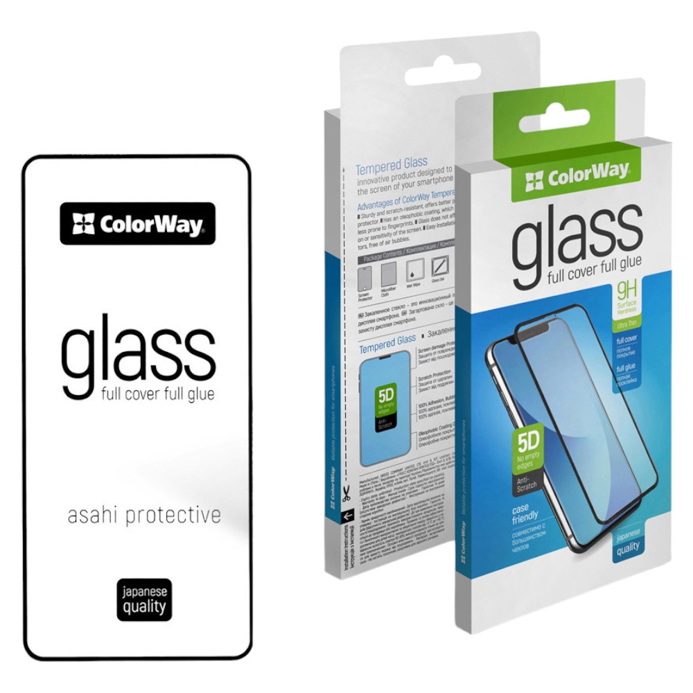 Защитное стекло для смартфона Colorway 9H FC glue for Xiaomi Redmi 13 Black (CW-GSFGXR13-BK) - Фото 1