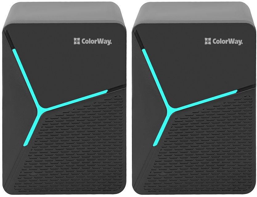 Комп'ютерна акустика компактна 2.0 Colorway з USB-питанням і LED-підсвіткою (CW-SPU01BK)