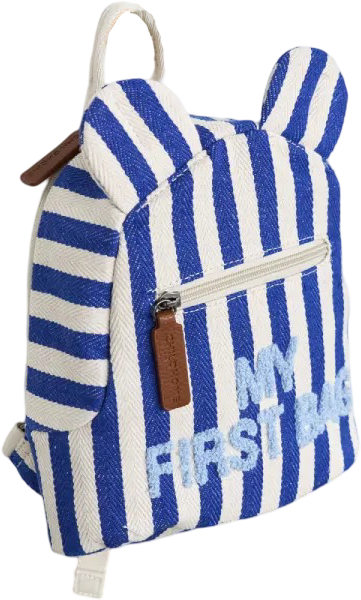 Рюкзак детский Childhome My first bag stripes Electric Blue (CWKIDBSTBL) - Фото 1