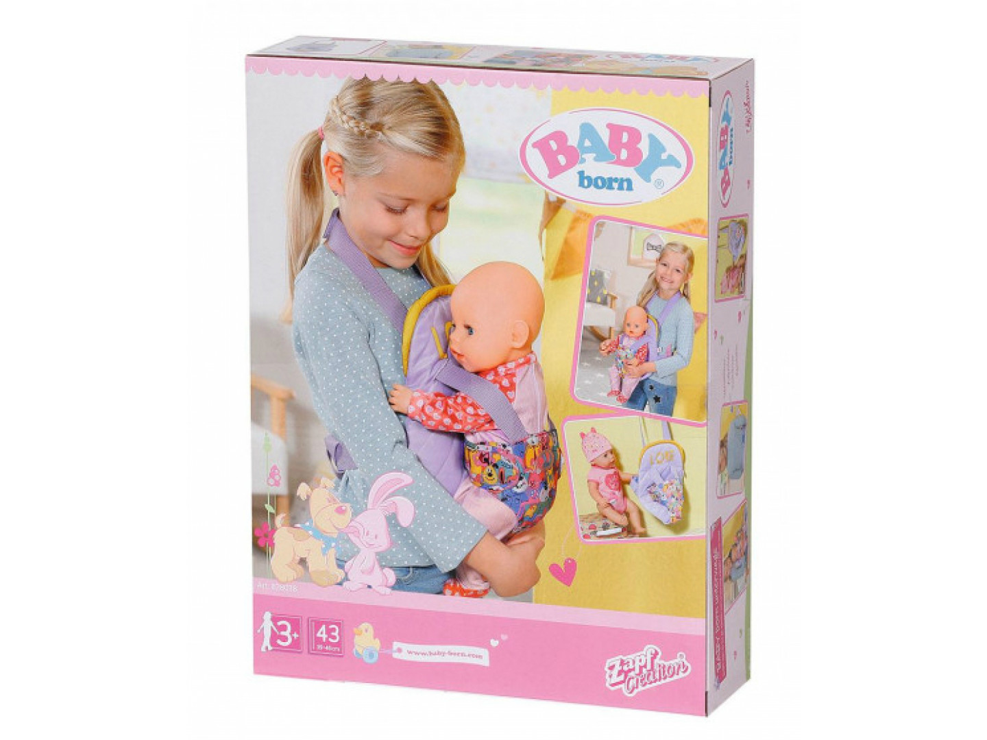zapf ryukzak kenguru dlya kukly baby born komfortnaya progulka s aksessuarami 828038