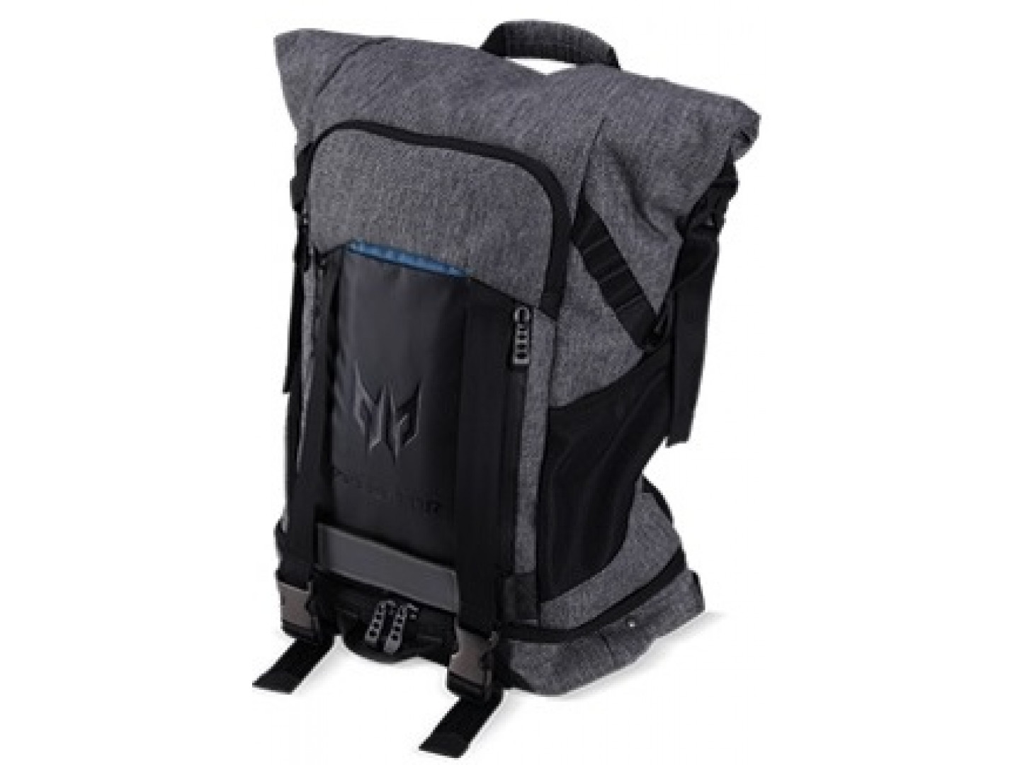 acer predator gaming rolltop backpack gray with teal blue np bag1a 290