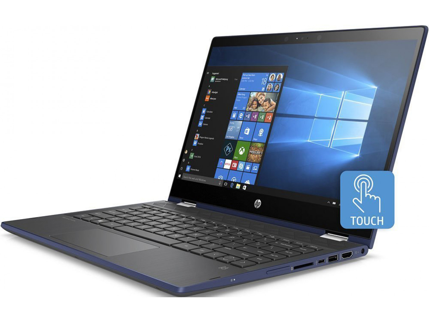 Ноутбук HP Pavilion X360 14-cd0008ur (4GU42EA) Blue купить по низкой ...
