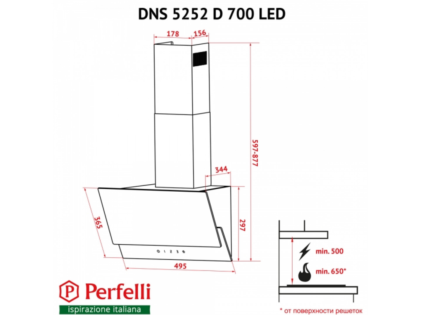 perfelli dns 5252 d 700 bl led