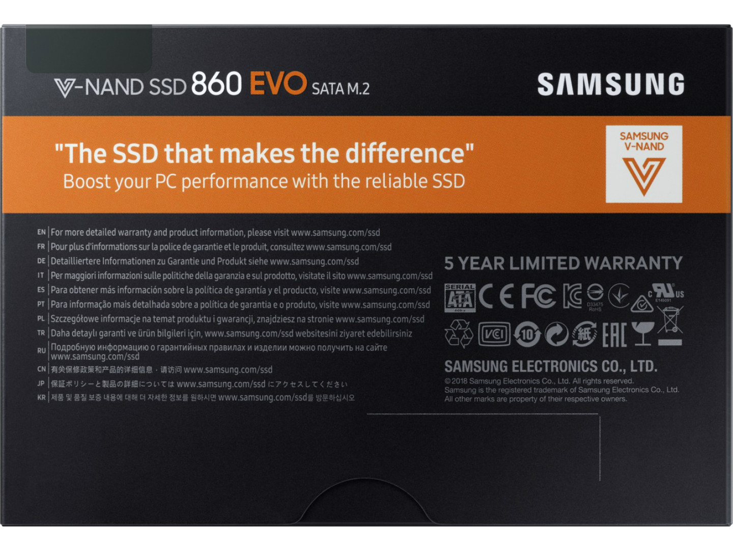 ssd nakopitel vnutrennij samsung 860 evo 500gb m 2 sata iii v nand tlc mz n6e500bw
