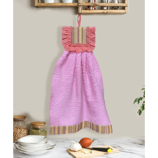 Фото - Набор полотенец Zastelli махровое Платье с полосками для кухни 34x50 см 4 шт. Розовые (21078)