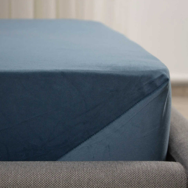 Фото - Простынь двуспальная ТЕП VELOUR 160х200 см Синий (2-04756_34656)