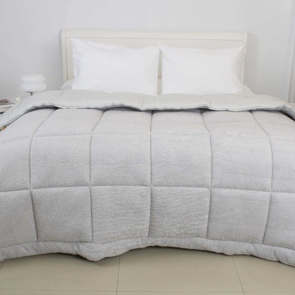 Фото - Одеяло демисезонное двуспальное евро ТЕП TEDDY 200х210 см Светло-серый (1-05209_35051)