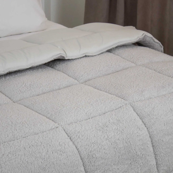 Фото - Одеяло демисезонное двуспальное евро ТЕП TEDDY 200х210 см Светло-серый (1-05209_35051)