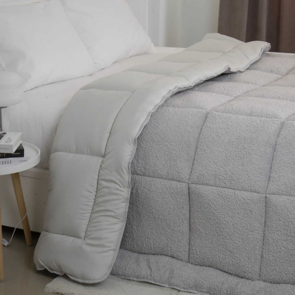 Фото - Одеяло демисезонное двуспальное евро ТЕП TEDDY 200х210 см Светло-серый (1-05209_35051)