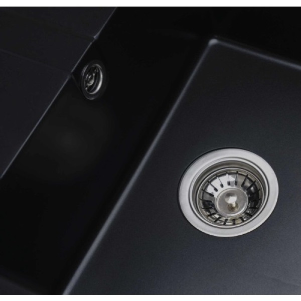 Фото - Мойка кухонная+смеситель VALESO Aria 5851 черная+BG76 черный+Сифон 1041