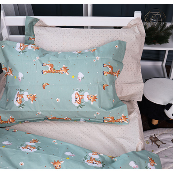 Фото - Простынь двуспальная MirSon Poplin Line Kids 02 Giraffe 180x190 см (2200009712005)