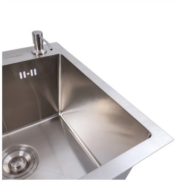 Фото - Мойка кухонная VALESO 45x45 Handmade нержавійка (сифон крулий 3,0/0,8)