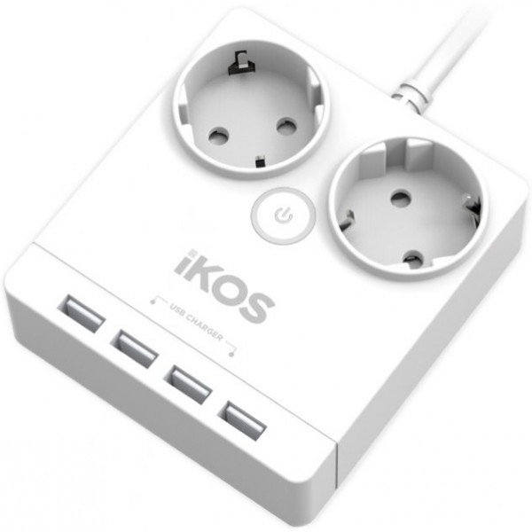 Фото - Сетевой фильтр Ikos F24S-U White (0005-CEF)