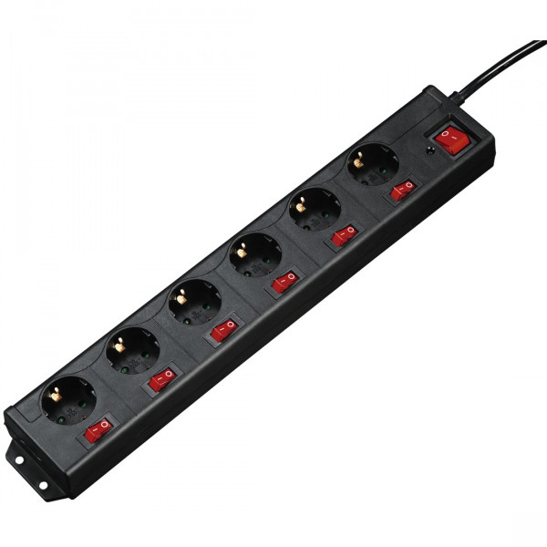 Фото - Сетевой фильтр Hama 6хSchuko 3Gx1.5 мм 1.4 м Black (00137259)