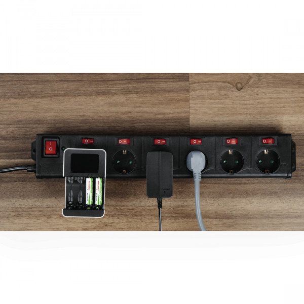 Фото - Сетевой фильтр Hama 6хSchuko 3Gx1.5 мм 1.4 м Black (00137259)