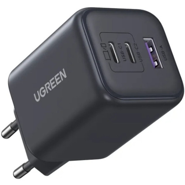 Фото - Сетевое зарядное устройство UGREEN 3xUSB 45W 2xUSB-C + USB-A Gan PD, X527 Gray (65156B)