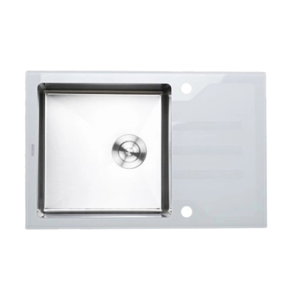 Фото - Мойка кухонная Platinum Handmade WHITE GLASS 780х510х200 Фото - Мойка кухонная Platinum Handmade WHITE GLASS 780х510х200