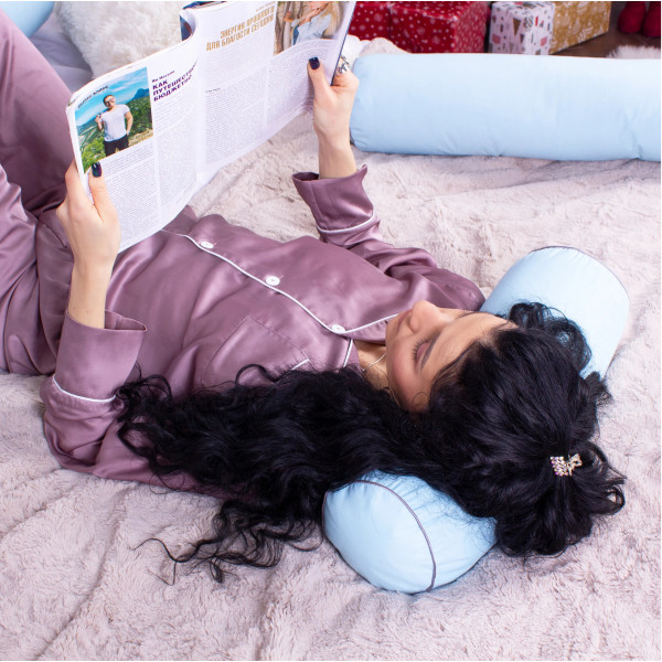 Фото - Подушка валик MirSon №8109 Naturale Line 14-4121 Blanco EcoSilk 15x50 см (2200006199755)