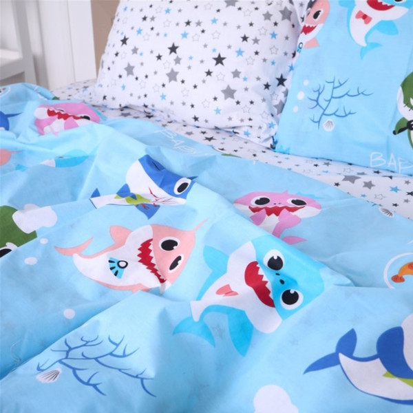 Фото - Комплект постельного белья детский MirSon 143х210 см Kids Time 17-0521 Sharks blue Бязь (2200007074211)