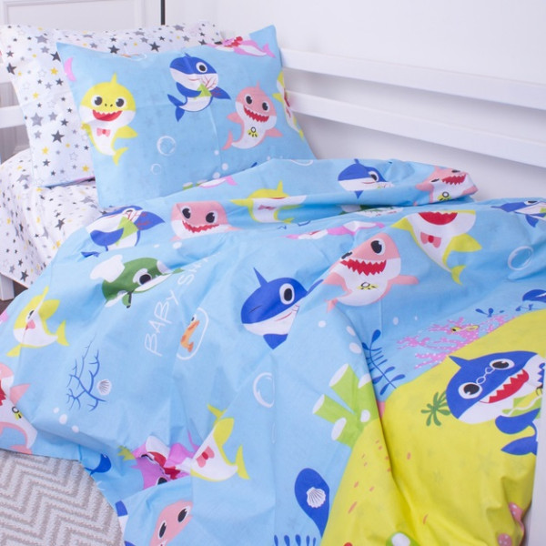 Фото - Комплект постельного белья детский MirSon 143х210 см Kids Time 17-0522 Sharks are fun Бязь (2200007074297)
