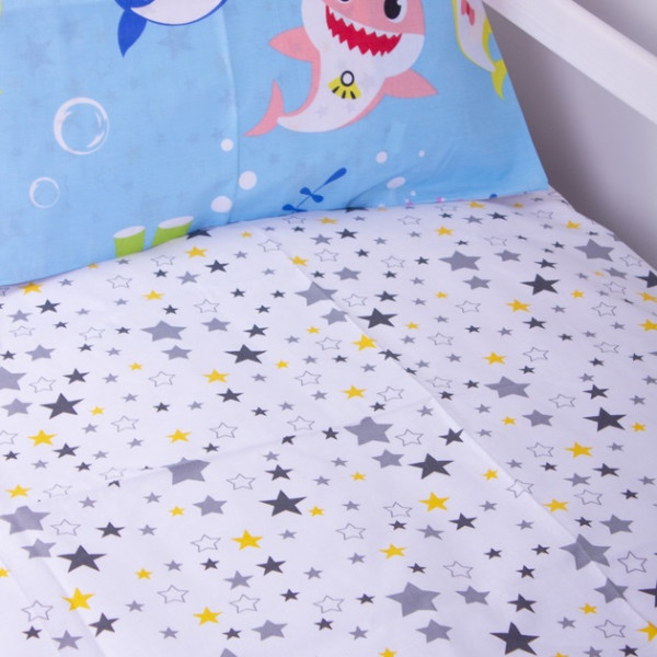 Фото - Комплект постельного белья детский MirSon 143х210 см Kids Time 17-0522 Sharks are fun Бязь (2200007074297)