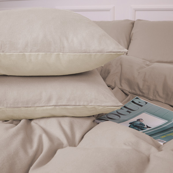 Фото - Комплект постельного белья MirSon 007-004 Milk/Cappuchino 2x143x210 см (2200009659454)