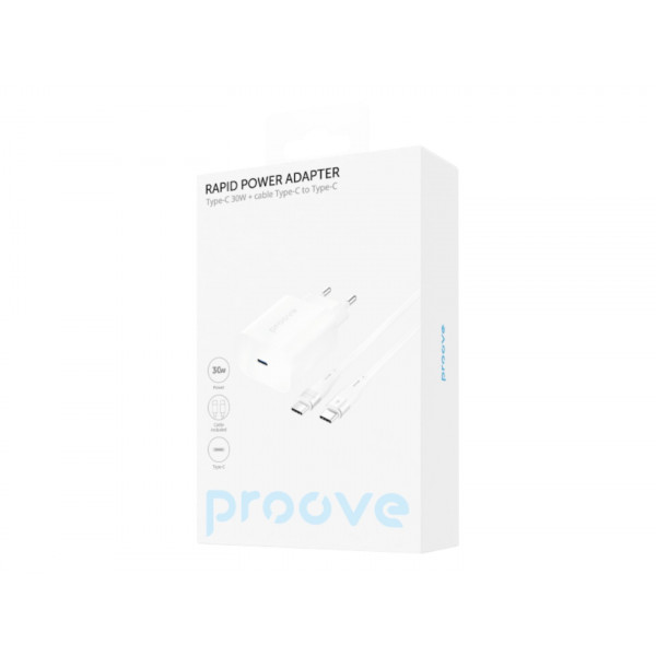 Фото - Сетевое зарядное устройство Proove Rapid 30W (Type-C) + кабель Type-C to Type-C (WCRP30012202)