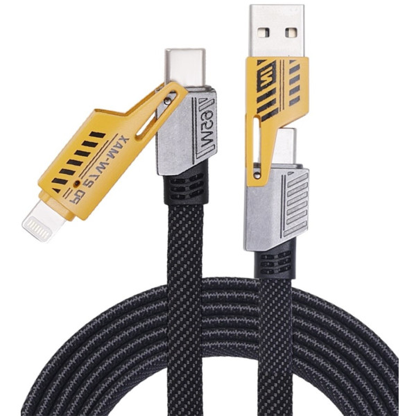 Фото - Кабель синхронизации данных WUW X207 USB 3 in 1 65W Black (6972573336524)