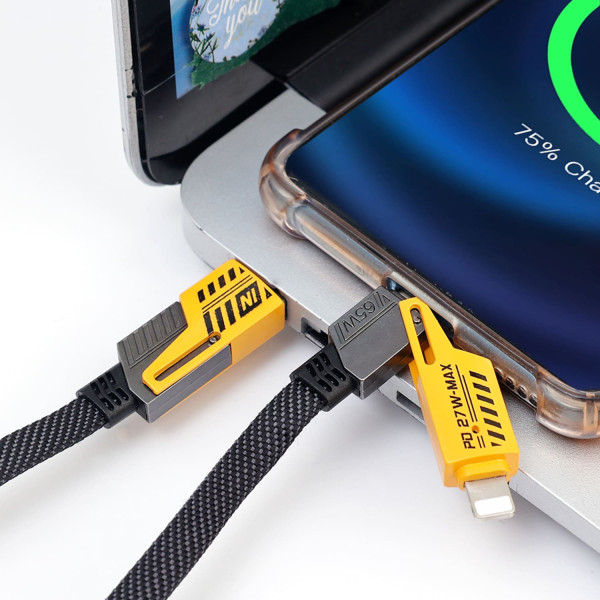 Фото - Кабель синхронизации данных WUW X207 USB 3 in 1 65W Black (6972573336524)
