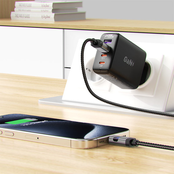 Фото - Кабель синхронизации данных AceFast C15-04 USB-A to USB-C Black (6974316283737)