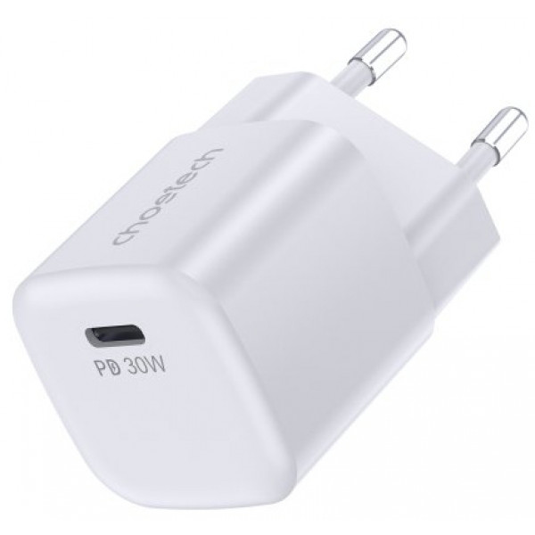 Фото - Сетевое зарядное устройство Choetech 1хUSB-C 30W PD QC3.0 (PD5007-EU-WH)
