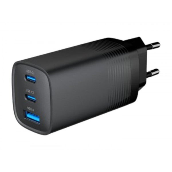 Фото - Сетевое зарядное устройство Gembird USB-A+2 Type-C PD18W + QC3.0 27W (TA-UC-PDQC65-01-BK)