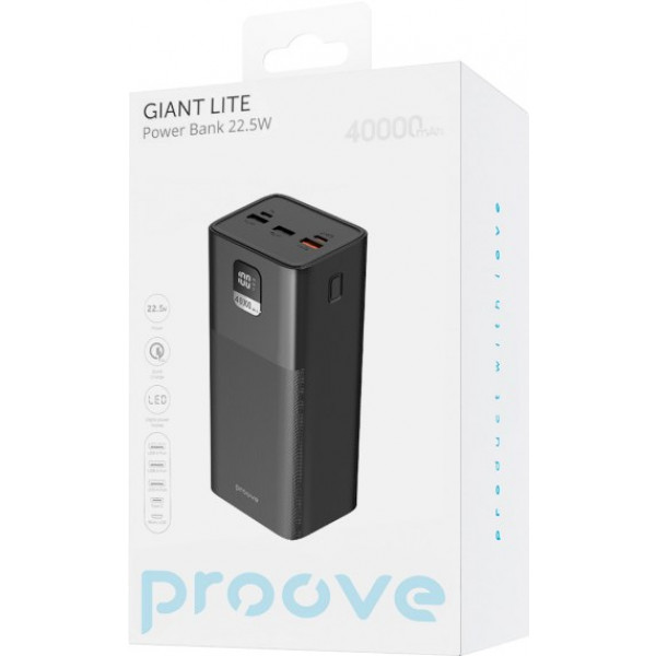 Фото - Батарея мобильная Proove Giant Lite 22.5W 40000mAh Black (PBGI20312201)