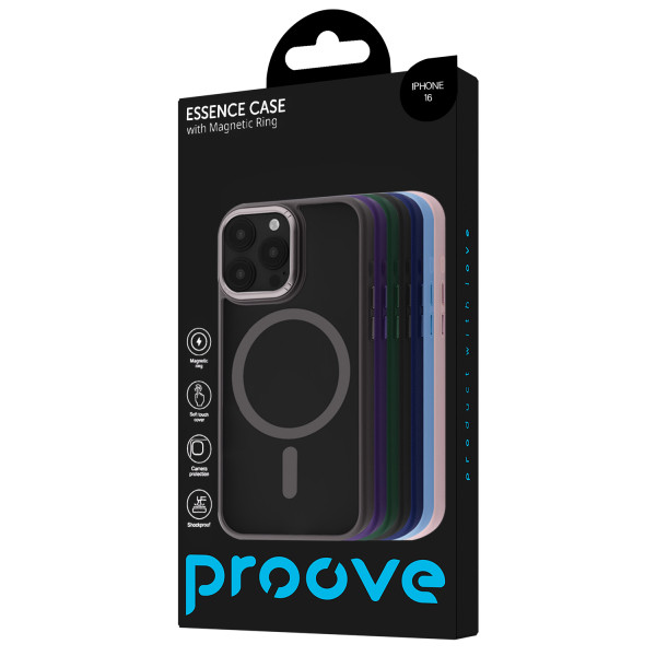 Фото - Чехол для смартфона Proove Essence Case with Magnetic Ring iPhone 16 Black (PCECIP160002)