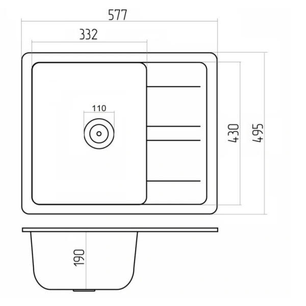 Фото - Мойка кухонная VALESO 5851 ARIA матовая Топаз