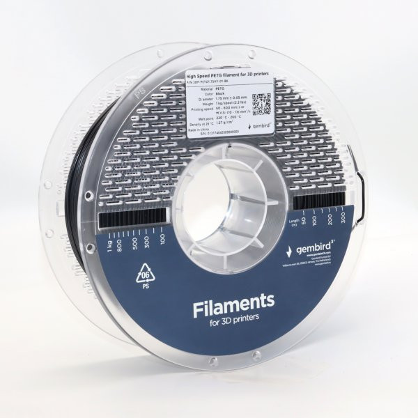 Фото - Нитка для PETG-картриджа Gembird 3DP-PETG1.75HY-01-BK