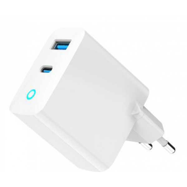 Фото - Сетевое зарядное устройство Gembird 1 USB-A + 1 Type-C (TA-UC-PDQC45L-W-01)