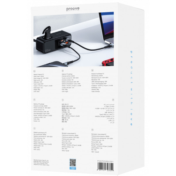 Фото - Сетевой фильтр Proove Homester Pro 65W (AC + 2xType-C + 2xUSB) 1.5m Black (PSHP25002201)