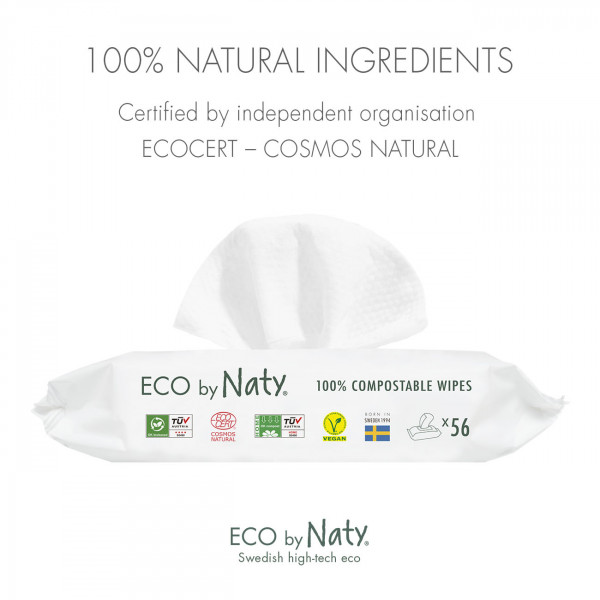 Фото - Салфетки влажные для детей Eco By Naty Органические без запаха (245012)