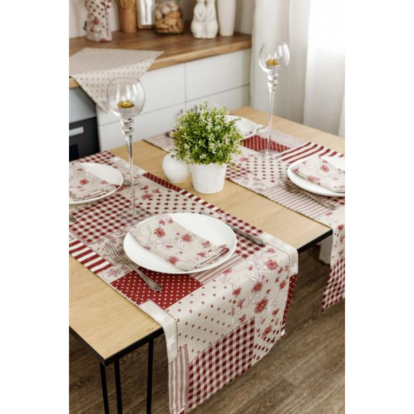 Фото - Салфетка для сервировки Прованс Цветы бордо 35х45 см (031518)