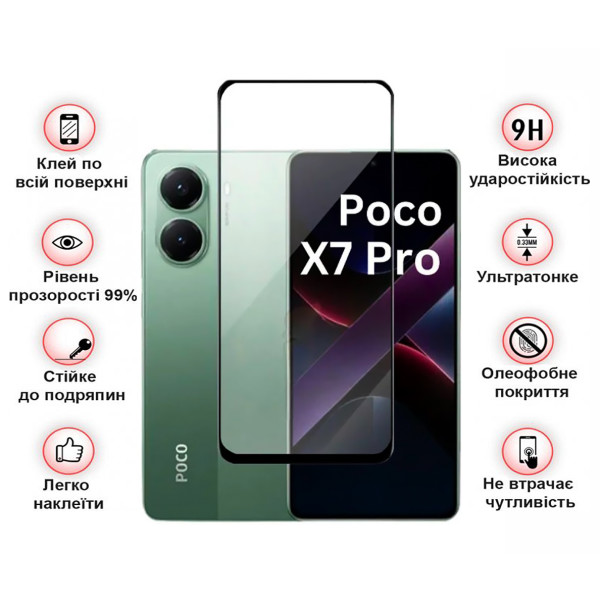 Фото - Защитное стекло для смартфона BeCover for Poco X7 Pro Black (713415)