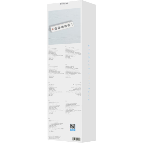 Фото - Сетевой фильтр Proove Socket (5xAC + 2xType-C + 2xUSB) 1.6m White (PSPS25002202)