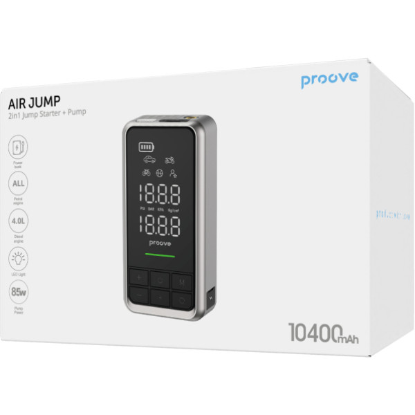 Фото - Пускозарядное устройство Proove + Насос Air Jump 10400mAh 1000A Gray (JSAP10400203)