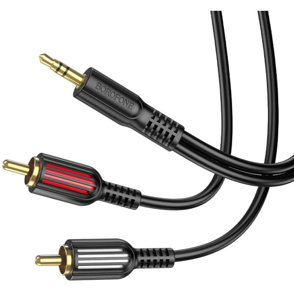 Фото - Кабель 3.5 мм - 3.5 мм BOROFONE BL11 3.5mm to double RCA Black (6974443382204)