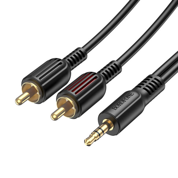 Фото - Кабель 3.5 мм - 3.5 мм BOROFONE BL11 3.5mm to double RCA Black (6974443382204)