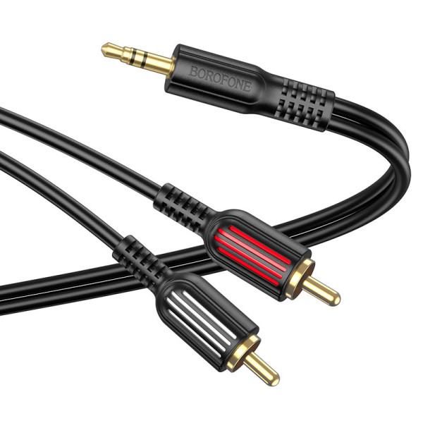 Фото - Кабель 3.5 мм - 3.5 мм BOROFONE BL11 3.5mm to double RCA Black (6974443382204)