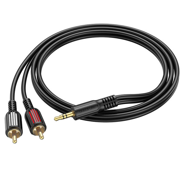 Фото - Кабель 3.5 мм - 3.5 мм BOROFONE BL11 3.5mm to double RCA Black (6974443382204)